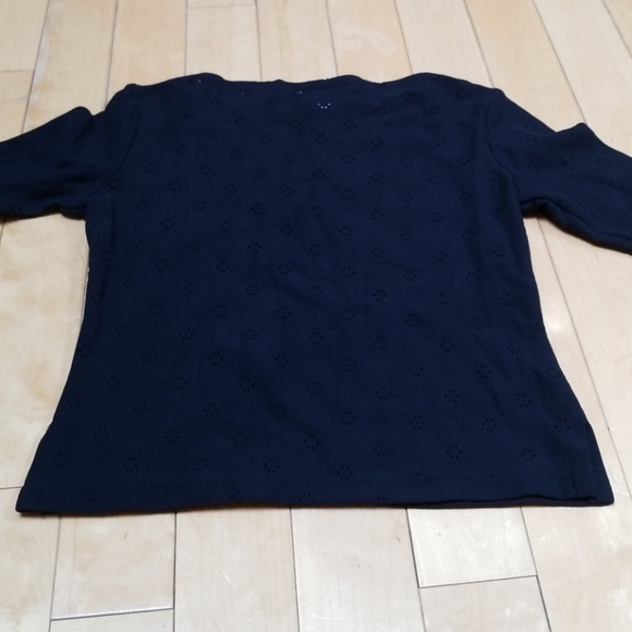 Cache black eyelet 3/4 sleeve top size medium - Picture 3 of 3